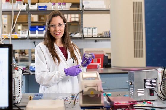 Daniela Blanco in her lab