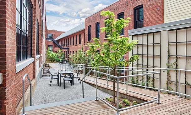 adaptive reuse landscape in a historic building